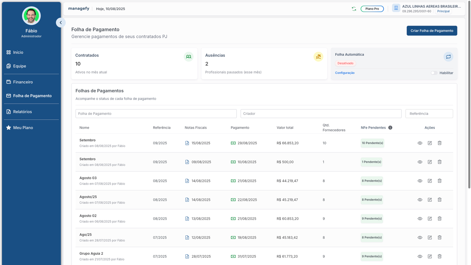 implantação sistema